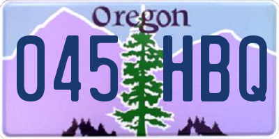OR license plate 045HBQ
