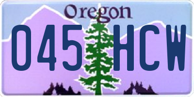OR license plate 045HCW