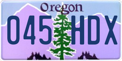 OR license plate 045HDX
