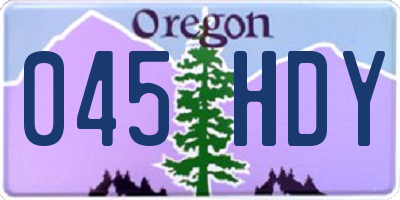OR license plate 045HDY