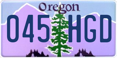 OR license plate 045HGD