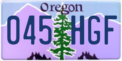 OR license plate 045HGF
