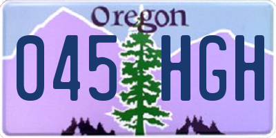 OR license plate 045HGH