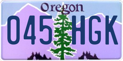 OR license plate 045HGK