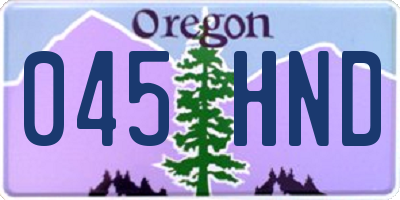 OR license plate 045HND