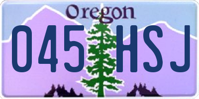OR license plate 045HSJ