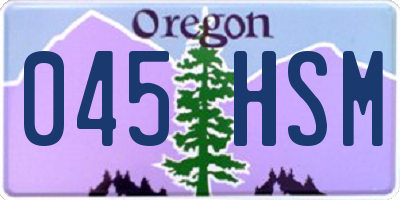 OR license plate 045HSM