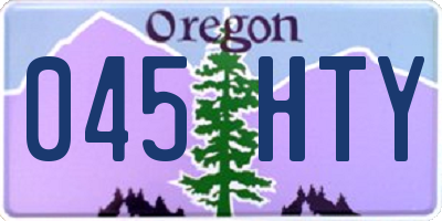OR license plate 045HTY