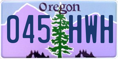 OR license plate 045HWH
