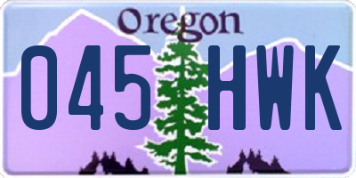 OR license plate 045HWK