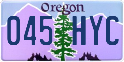 OR license plate 045HYC