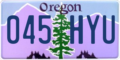 OR license plate 045HYU
