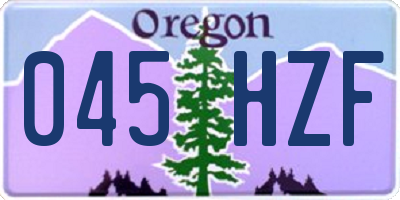 OR license plate 045HZF
