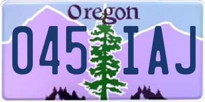 OR license plate 045IAJ