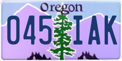 OR license plate 045IAK