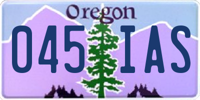 OR license plate 045IAS
