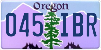 OR license plate 045IBR