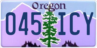 OR license plate 045ICY
