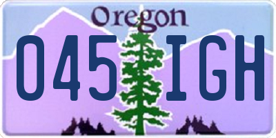 OR license plate 045IGH