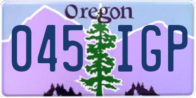OR license plate 045IGP