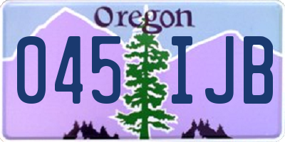 OR license plate 045IJB