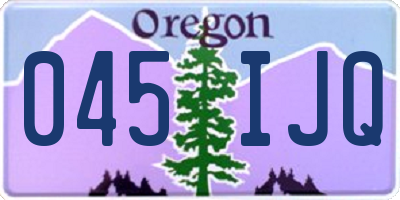 OR license plate 045IJQ