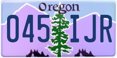 OR license plate 045IJR
