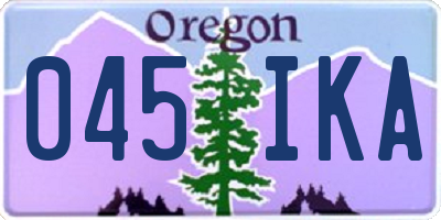 OR license plate 045IKA