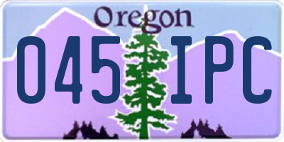 OR license plate 045IPC