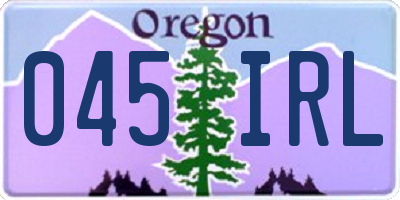 OR license plate 045IRL