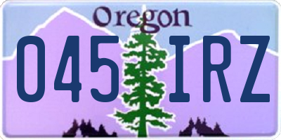 OR license plate 045IRZ