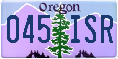 OR license plate 045ISR