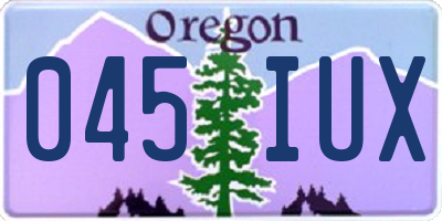 OR license plate 045IUX
