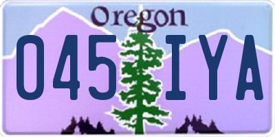 OR license plate 045IYA