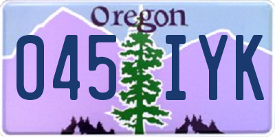 OR license plate 045IYK