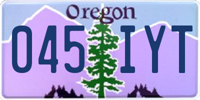 OR license plate 045IYT