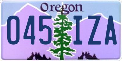 OR license plate 045IZA