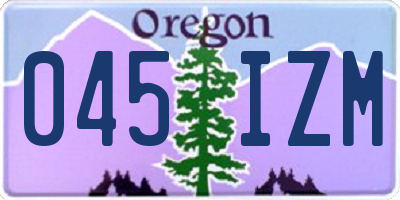 OR license plate 045IZM