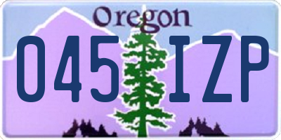 OR license plate 045IZP