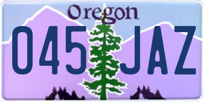 OR license plate 045JAZ
