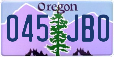 OR license plate 045JBO