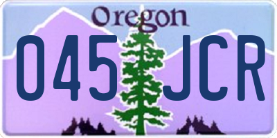 OR license plate 045JCR