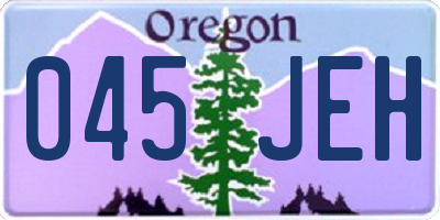 OR license plate 045JEH