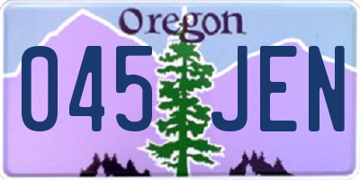 OR license plate 045JEN