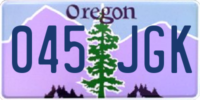 OR license plate 045JGK