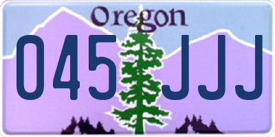OR license plate 045JJJ