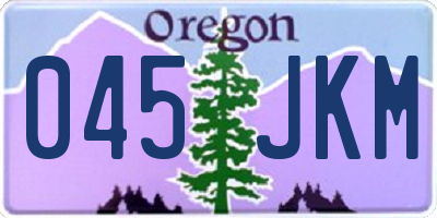 OR license plate 045JKM