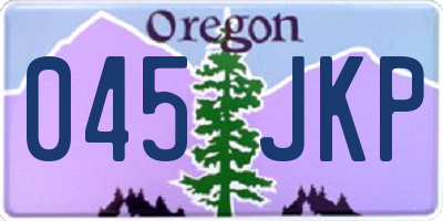 OR license plate 045JKP