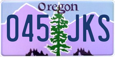 OR license plate 045JKS