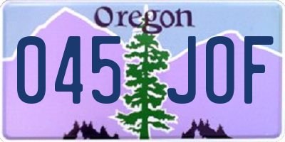OR license plate 045JOF